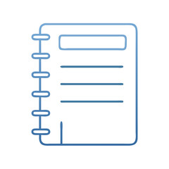 Obraz premium Outline notebook with blank pages in blue tones 