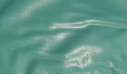 synthetic leather surface wave design. tosca green wave