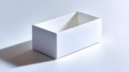 Naklejka premium White cardboard box mockup template for product presentation and packaging design on clean background