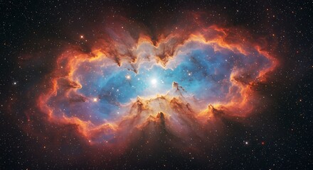 Fototapeta premium Cosmic Butterfly's Embrace AI Generated