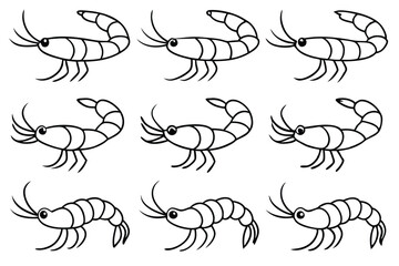 shrimp line art intricate seafood sketch modern artistic design
