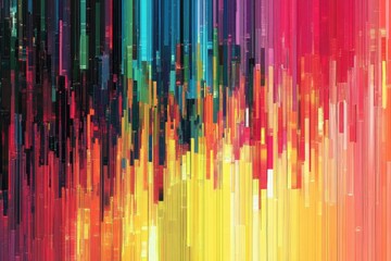 Fototapeta premium Glitch effect oil paint strokes in vibrant digital tones