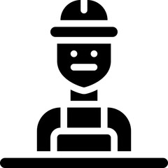 -_factory worker, production, manufacturing, labor, worker Glyph editable icon. Editable stroke. Vector illustration.