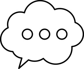 Chat Message Line Icon Set. Speech Bubble, Dialogue, chatting box, message box icon. Balloon doodle style of thinking sign symbol. Conversation Outline Icon. Communication, Discussion and Text Box