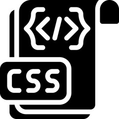-_CSS, styling, web design, coding, front-end development Glyph editable icon. Editable stroke. Vector illustration.