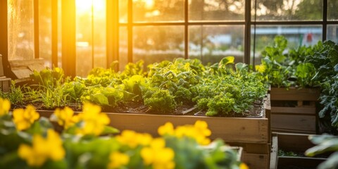 Sun-drenched Greenhouse Garden