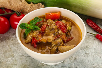 Thai curry with chicken and basil