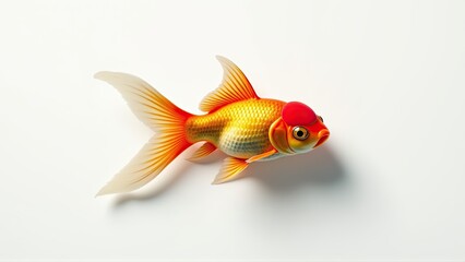 Fototapeta premium Golden Grace: A Goldfish in Swim Poise