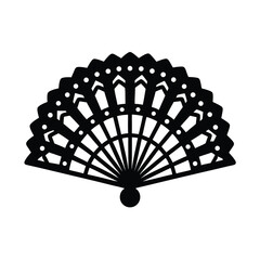 colorful lace fan icon vector art silhouette