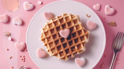 Mother's Day Waffle Background: Telling the Warm and Delicate Grateful Love for Mother with the Sweetness of Waffles