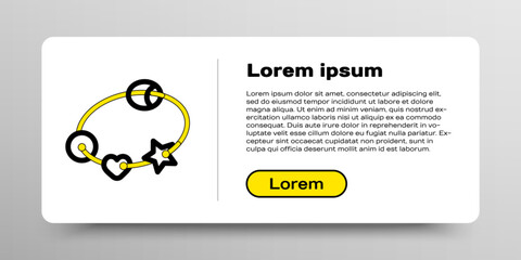 Line Rattle baby toy icon isolated on white background. Beanbag sign. Colorful outline concept. Vector