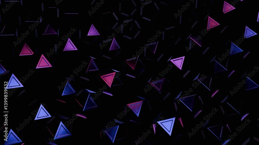 Wall mural abstract purple and blue triangular forms: a digital 3d render abstract 4k background