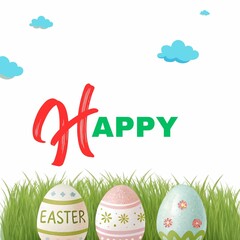 easter eggs in grass, happy Easter to you 