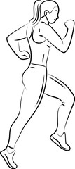 Line art ,Icon logo, Exercise & Wellness, graphic design ,stroke, drawing, strong woman