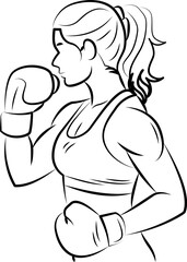 Line art ,Icon logo, Exercise & Wellness, graphic design ,stroke, drawing, strong woman