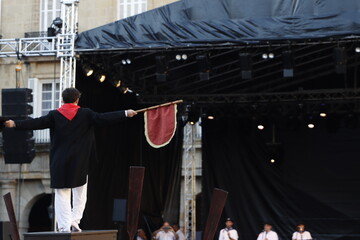 Baasque folk dance performance in an outdoor festival
