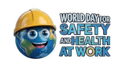World Day for Safety and health at work isolated on transparent background, Generative ai.