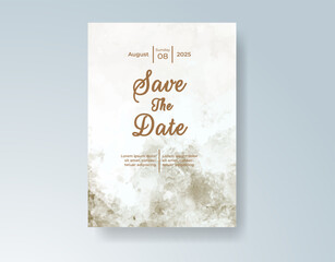 Wedding invitation with abstract watercolor background