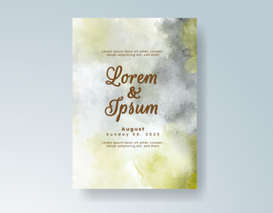 Wedding invitation with abstract watercolor background