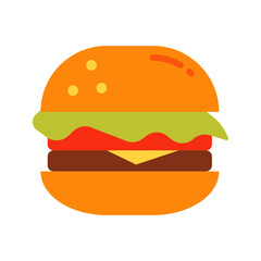 Burger icon vector image. Suitable for mobile apps, web apps and print media.