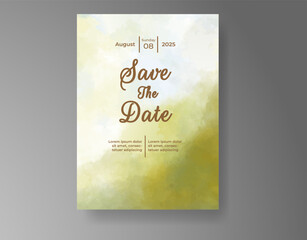 Wedding invitation with abstract watercolor background
