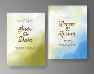 Wedding invitation with abstract watercolor background