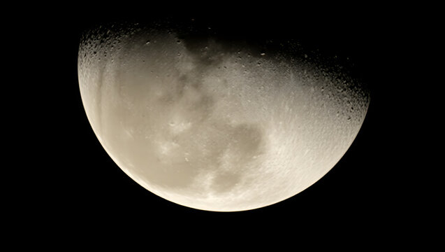 Half moon in night sky