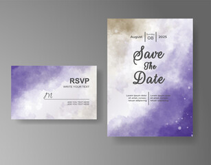 Wedding invitation with abstract watercolor background