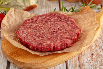 Raw beef cutlet for burger