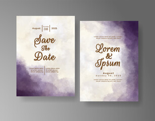 Wedding invitation with abstract watercolor background