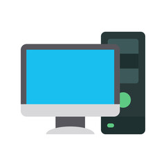Desktop Computer icon vector image. Suitable for mobile apps, web apps and print media.