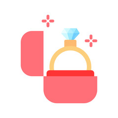 Engagement Ring icon vector image. Suitable for mobile apps, web apps and print media.
