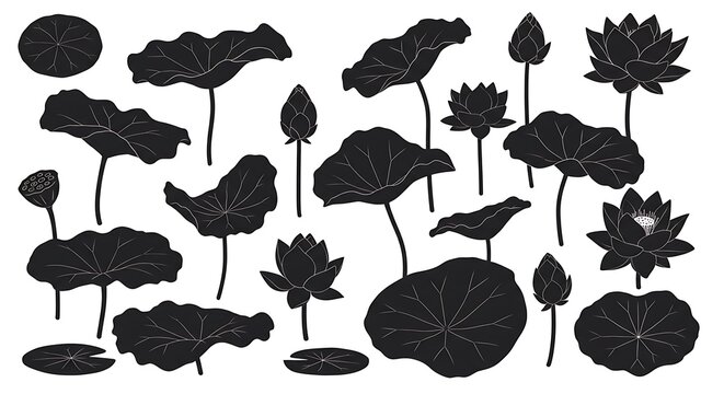 Lotus Silhouettes: A Nocturne AI Generated