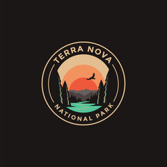 Terra Nova National Park Reserve vector logo theme on dark background