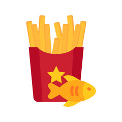 Fish And Chips icon vector image. Suitable for mobile apps, web apps and print media.
