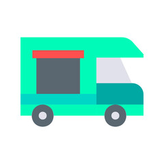 Food Truck icon vector image. Suitable for mobile apps, web apps and print media.
