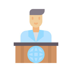 News Anchor icon vector image. Suitable for mobile apps, web apps and print media.