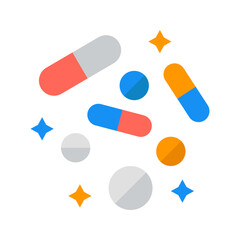 Pills icon vector image. Suitable for mobile apps, web apps and print media.