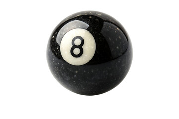 Black 8 ball for billiards or pool isolated on white background