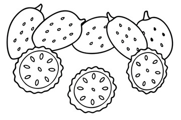 soursop line art simple and elegant design