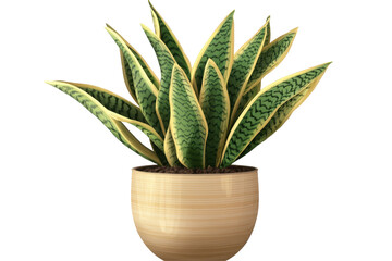 Isolated Snake Plant in Pot