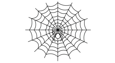 Basic Spider Web Coloring Sheet for Children Showing a Clear Pattern