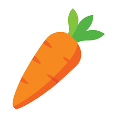 Carrot vector icon isolated on white background