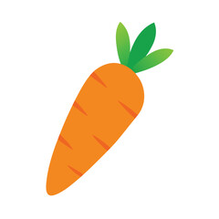 Carrot vector icon isolated on white background