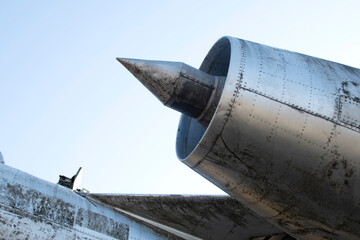 Detail of an old abandoned military plane	