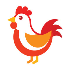 Chicken vector icon isolated on white background