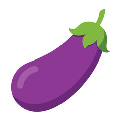 Eggplant vector icon isolated on white background