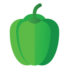 Green Capsicum vector icon isolated on white background