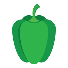 Green Capsicum vector icon isolated on white background