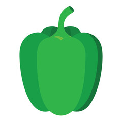 Green Capsicum vector icon isolated on white background